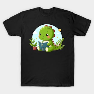 Dino reading book T-Shirt